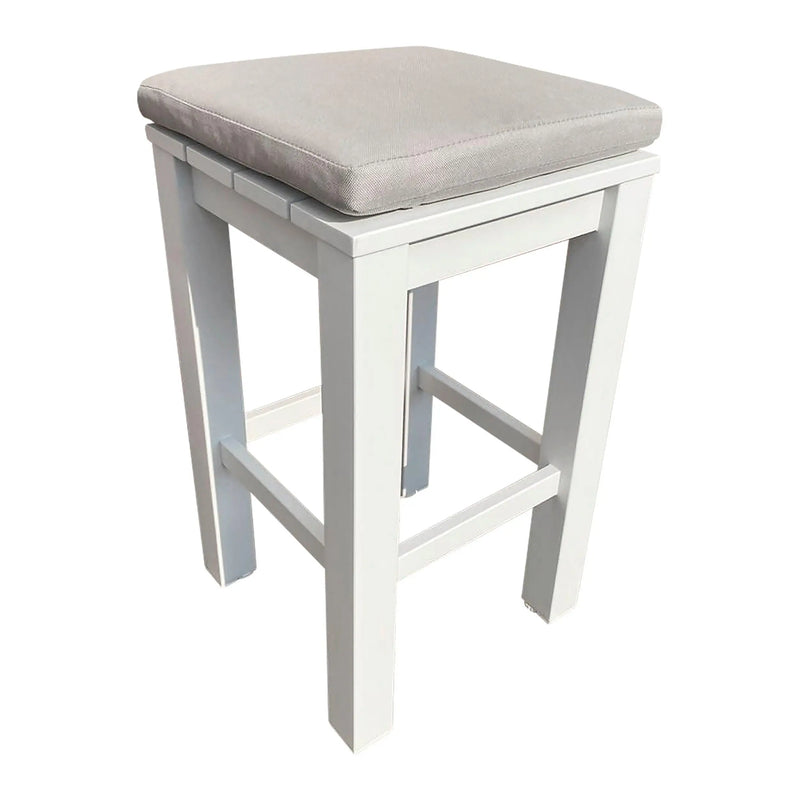 Cargue la imagen en el visor de la galería, Banco Alto para Jardin y Exterior de Aluminio para bar blanco c/Cojín WATERFALL -74758