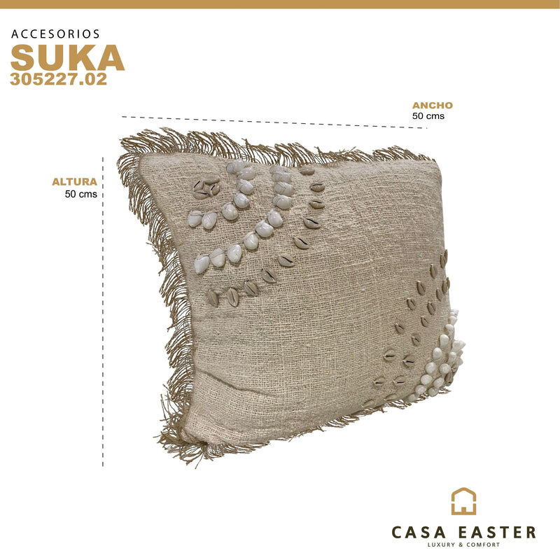 Cargue la imagen en el visor de la galería, CojínEntretejido Natural SUKA -305227.02