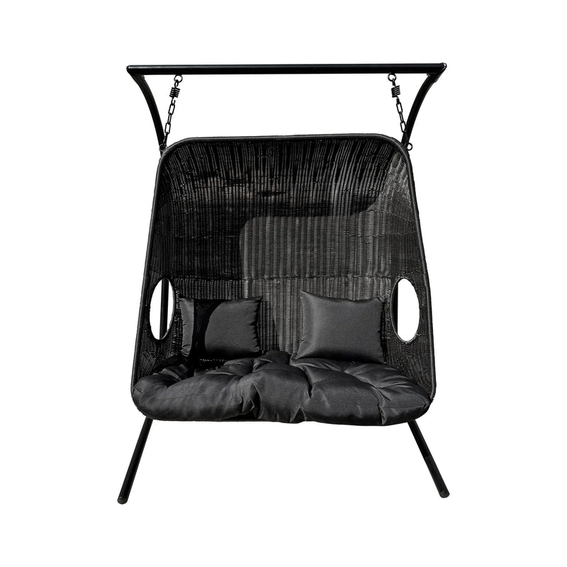 Cargue la imagen en el visor de la galería, Columpio Doble color Negro de Ratan - Y9048 CasaEaster