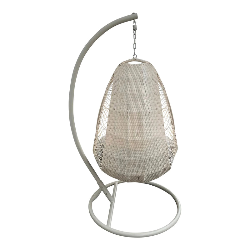 Cargue la imagen en el visor de la galería, Columpio de Rattan para interior o exterior Color Crema HANGING-Y9223 CasaEaster