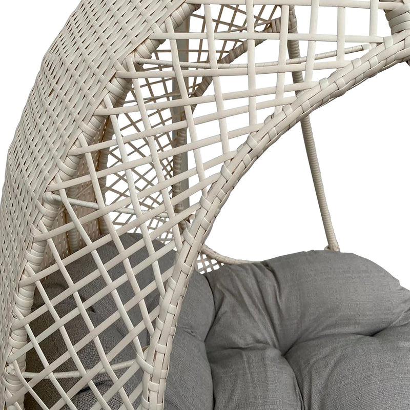 Cargue la imagen en el visor de la galería, Columpio de Rattan para interior o exterior Color Crema HANGING-Y9223 CasaEaster