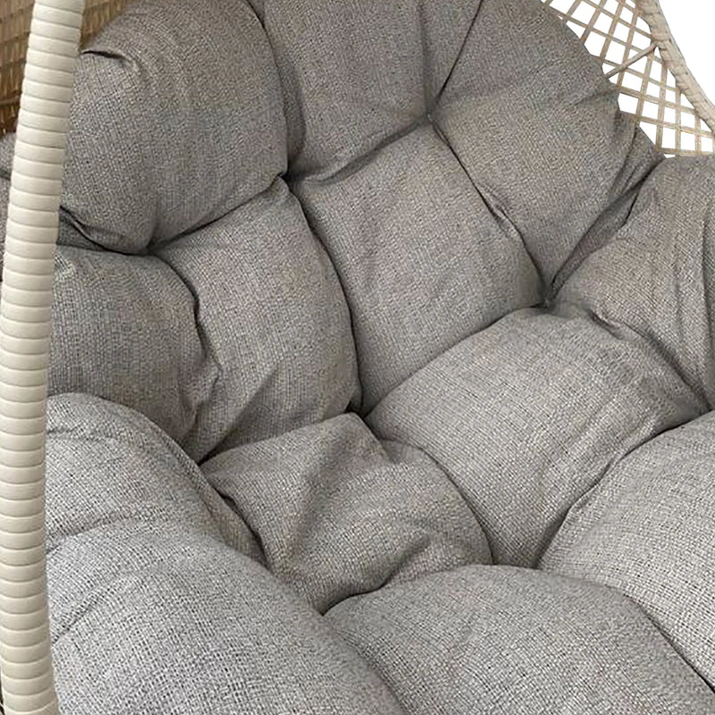 Cargue la imagen en el visor de la galería, Columpio de Rattan para interior o exterior Color Crema HANGING-Y9223 CasaEaster