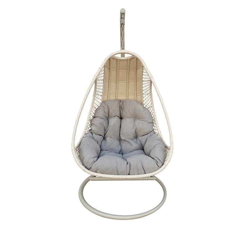 Cargue la imagen en el visor de la galería, Columpio de Rattan para interior o exterior Color Crema HANGING-Y9223 CasaEaster