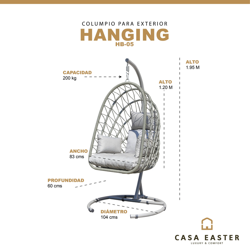 Cargue la imagen en el visor de la galería, Columpio para interior o exterior HANGING-HB-05 CasaEaster
