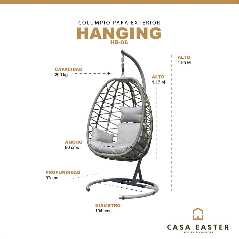 Cargue la imagen en el visor de la galería, Columpio para interior o exterior HANGING-HB-06 CasaEaster