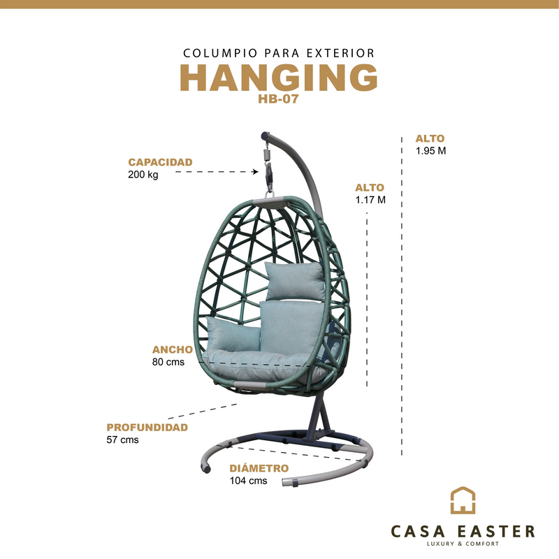 Cargue la imagen en el visor de la galería, Columpio para interior o exterior HANGING-HB-07 CasaEaster
