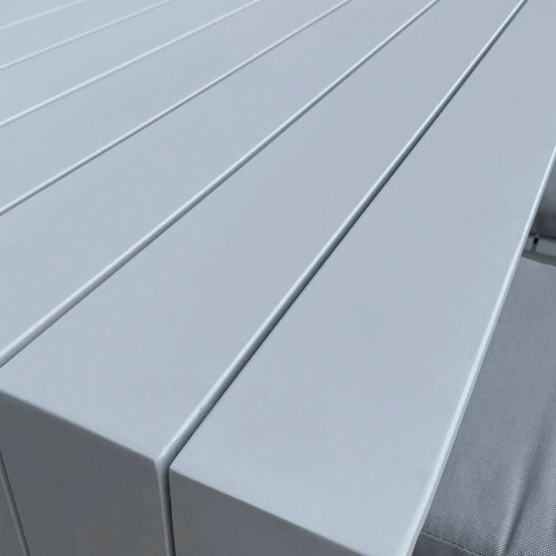 Cargue la imagen en el visor de la galería, Comedor Alto 2.01 M para Exterior o Jardin Waterfall Color Blanco + 6 Bancos Waterfall Color Blanco