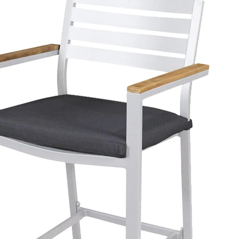 Cargue la imagen en el visor de la galería, Comedor de barra 1.5 M para Exterior o Jardin Clay blanco + 4 Silla Clay Alta blanca