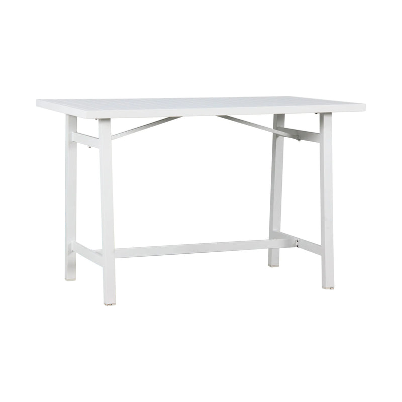 Cargue la imagen en el visor de la galería, Comedor de barra para Exterior o Jardin Ancona Color Blanco + 4 Silla Alta Ancona Color Blanco CasaEaster