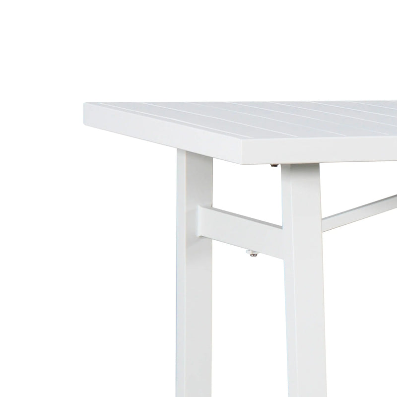 Cargue la imagen en el visor de la galería, Comedor de barra para Exterior o Jardin Ancona Color Blanco + 4 Silla Alta Ancona Color Blanco CasaEaster
