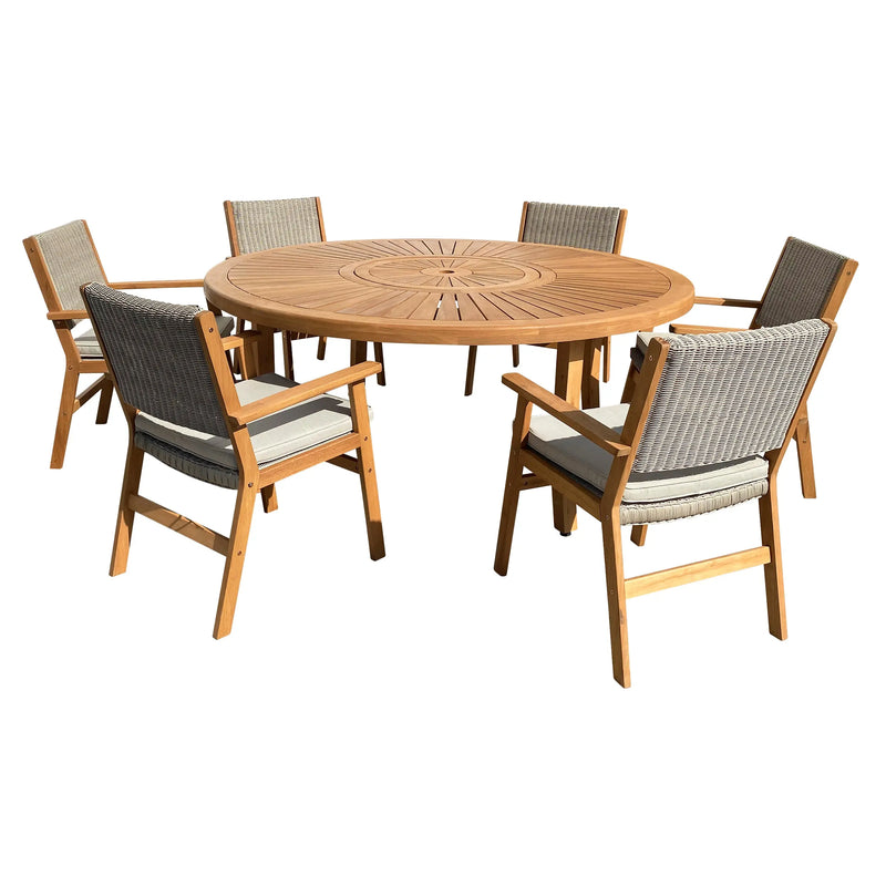 Cargue la imagen en el visor de la galería, Comedor para Exterior o Interior estilo redondo SUN+ 6 SILLAS ECO-HUC25SE951 CasaEaster