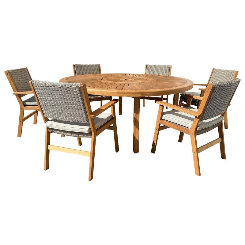 Cargue la imagen en el visor de la galería, Comedor para Exterior o Interior estilo redondo SUN+ 6 SILLAS ECO-HUC25SE951 CasaEaster