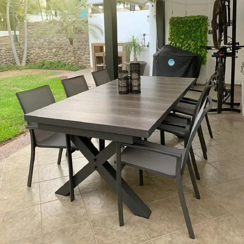 Cargue la imagen en el visor de la galería, Comedor Expandible 2 M / 2.6 M para Exterior o Jardin de Lujo Sultan + 8 Koshem Carbon