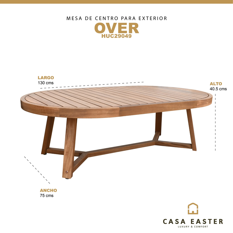Cargue la imagen en el visor de la galería, Mesa De Centro Ovalada 1.3 M de Madera OVER-HUC29049