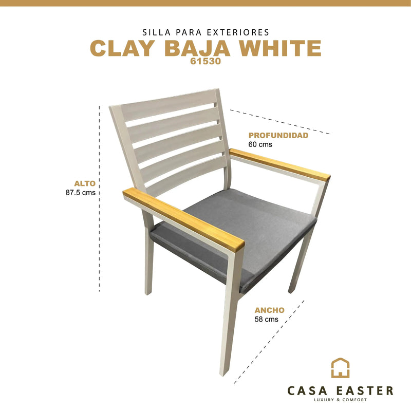 Cargue la imagen en el visor de la galería, Copia de Silla para Exterior e Interior de Aluminio Color Blanco CLAY- GL3A5095210YM CasaEaster