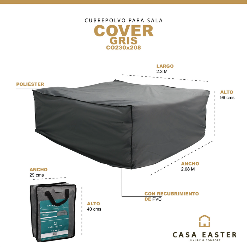 Cargue la imagen en el visor de la galería, Cubre Sofa 230*208*96 Gris - CO230*208 CasaEaster