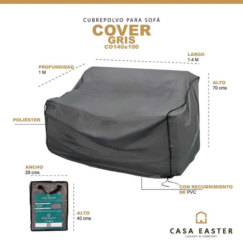 Cargue la imagen en el visor de la galería, Cubre mueble 140*100*70 Gris - CO140x100 CasaEaster