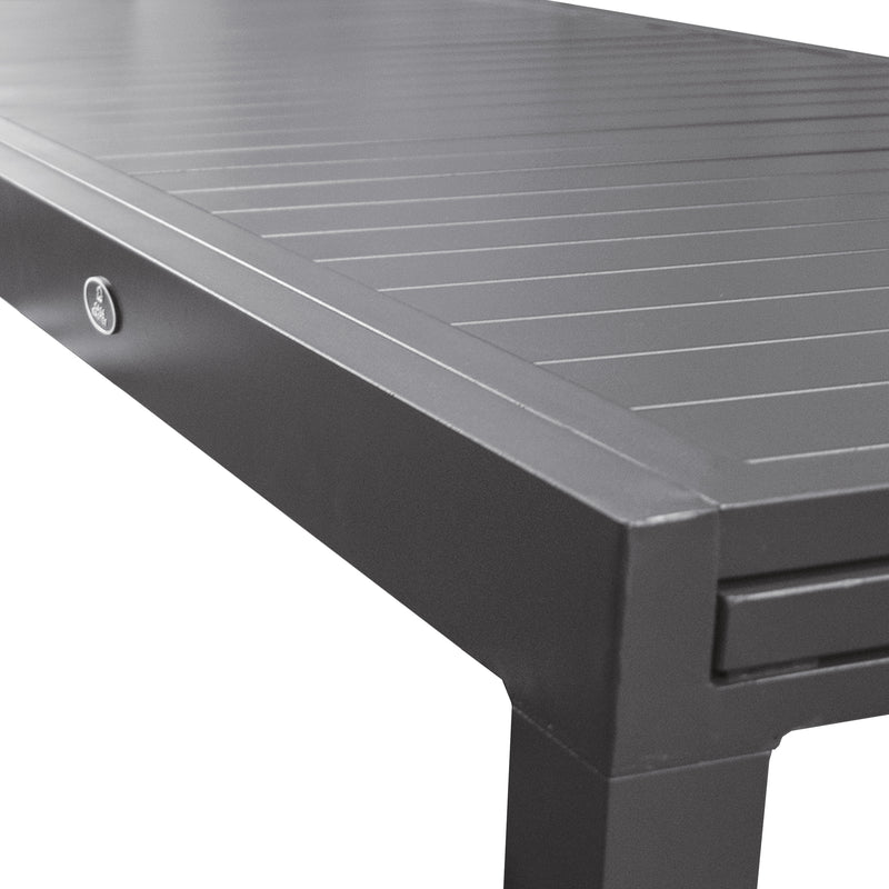 Cargue la imagen en el visor de la galería, Comedor de Aluminio color Carbon Doume 2 M / 3.2 M + 8 sillas Koshem color Carbon