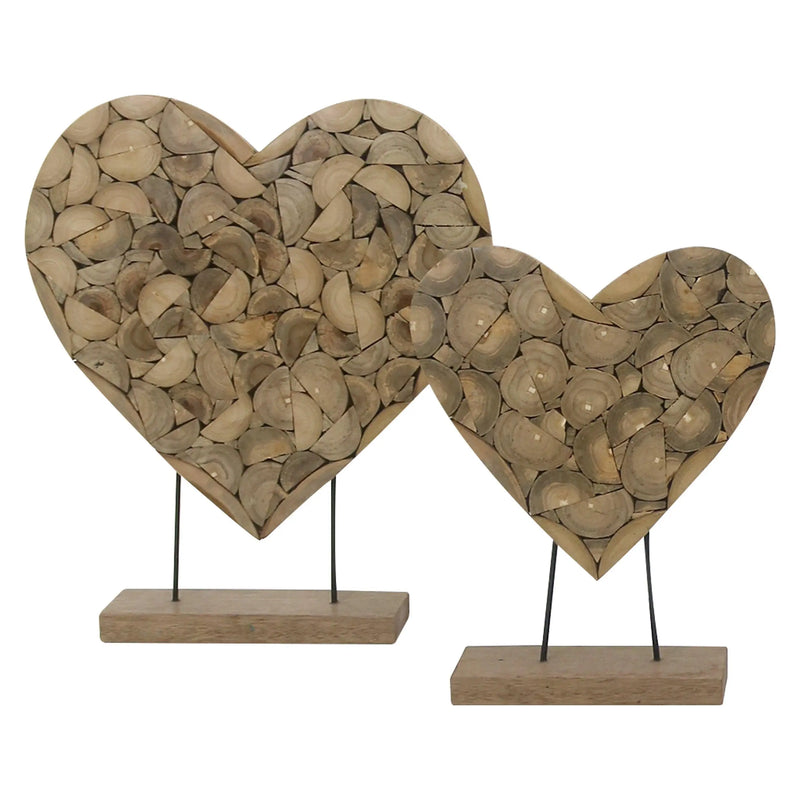 Cargue la imagen en el visor de la galería, Decoración de Corazones Juego de 3pz Natural -134370