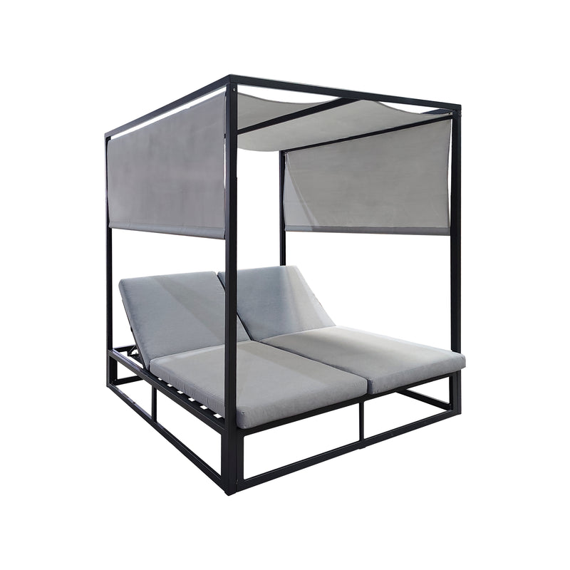 Cargue la imagen en el visor de la galería, Camastro Doble para Sol ELANORA color carbón - GL3A530849KD