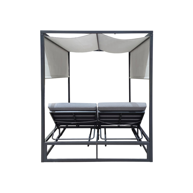 Cargue la imagen en el visor de la galería, Camastro Doble para Sol ELANORA color carbón - GL3A530849KD