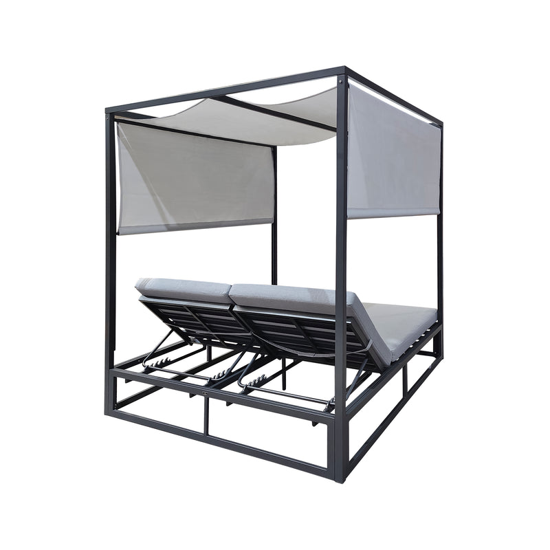 Cargue la imagen en el visor de la galería, Camastro Doble para Sol ELANORA color carbón - GL3A530849KD