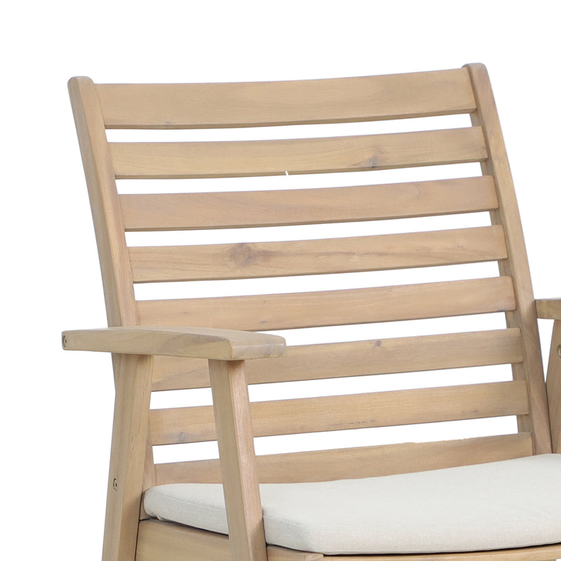 Cargue la imagen en el visor de la galería, Silla de Madera Eloise para interior y exterior, color Natural - HUC402471