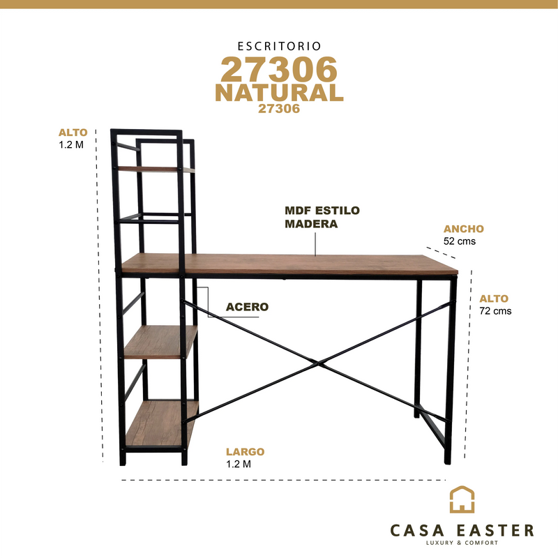 Cargue la imagen en el visor de la galería, Escritorio con librero 27306 - 27306 CasaEaster