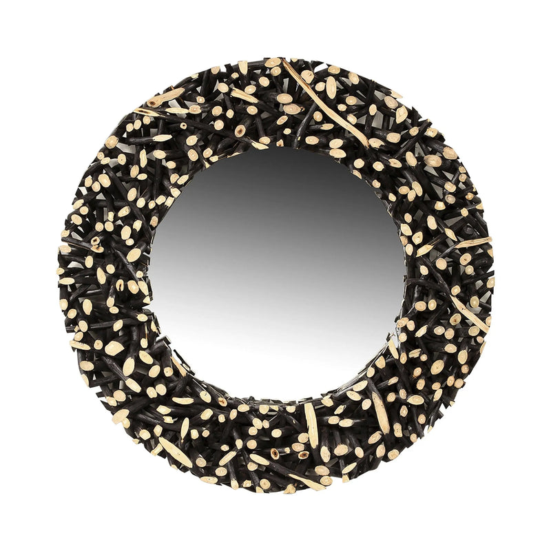 Cargue la imagen en el visor de la galería, Espejo Redondo Decorativo Color Negro VANITY -133737