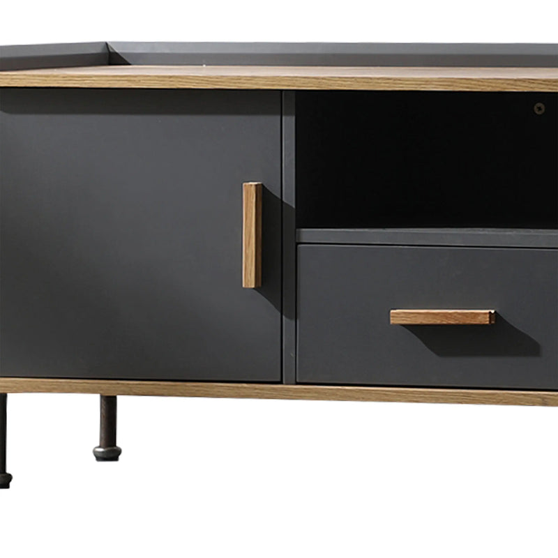 Cargue la imagen en el visor de la galería, Estante para TV Color  Negro y Natural, Mod: 1002-94036099-12 CasaEaster