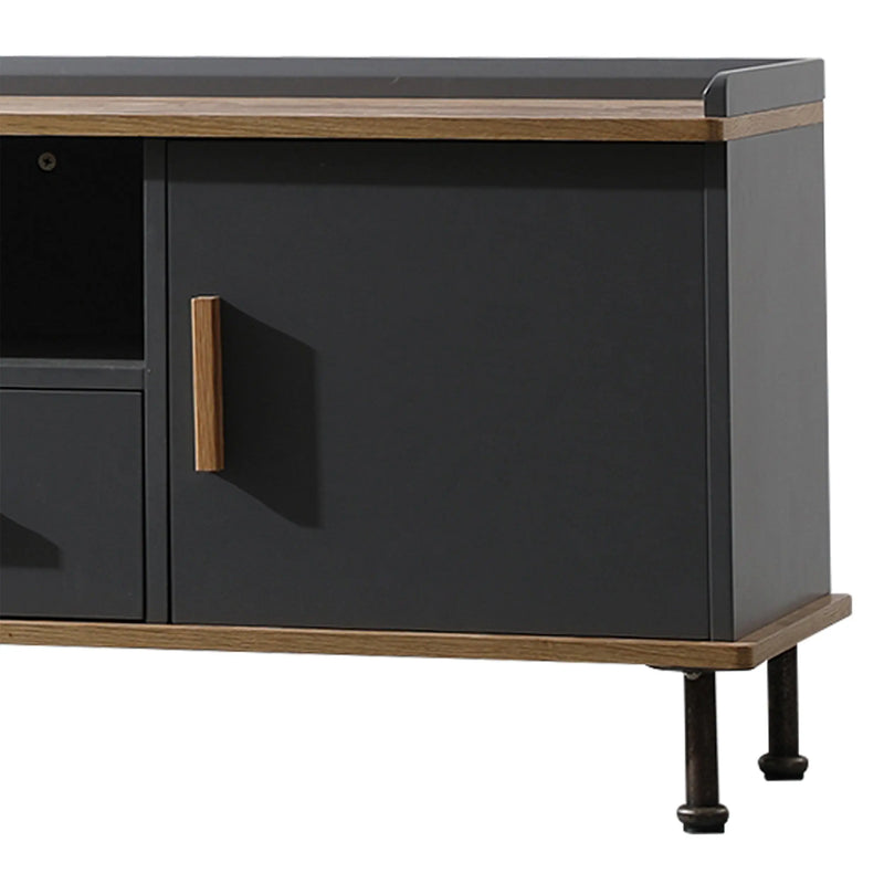 Cargue la imagen en el visor de la galería, Estante para TV Color  Negro y Natural, Mod: 1002-94036099-12 CasaEaster