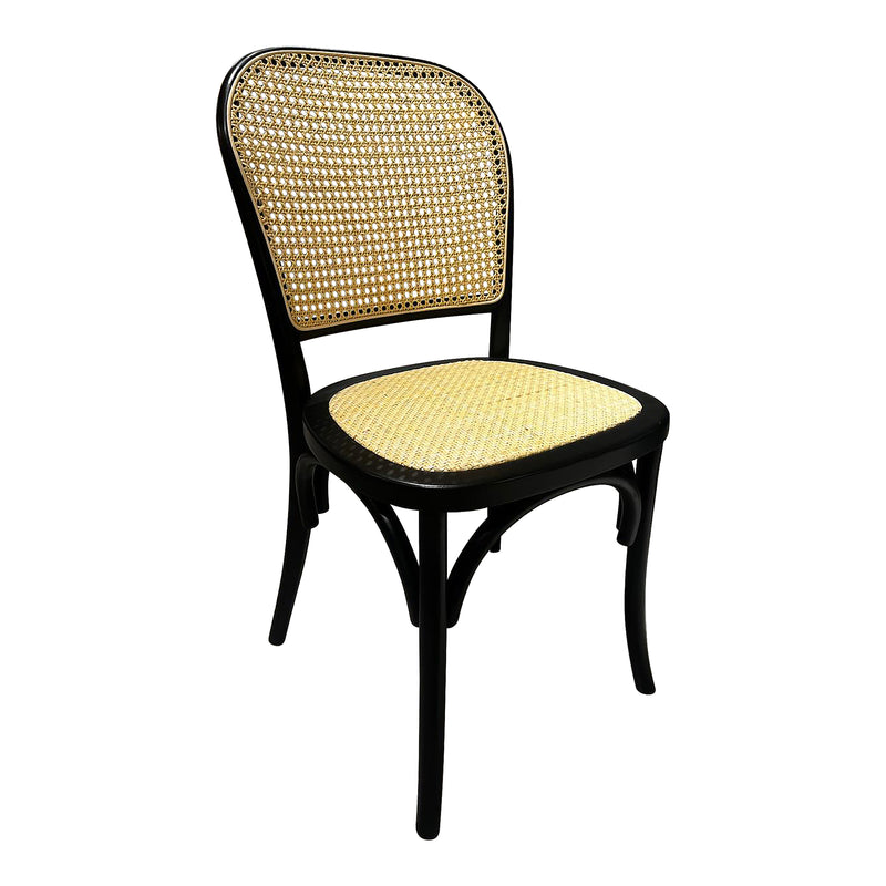 Cargue la imagen en el visor de la galería, SIlla para interior de madera color negro con natural FC39-NN - FC39-NN