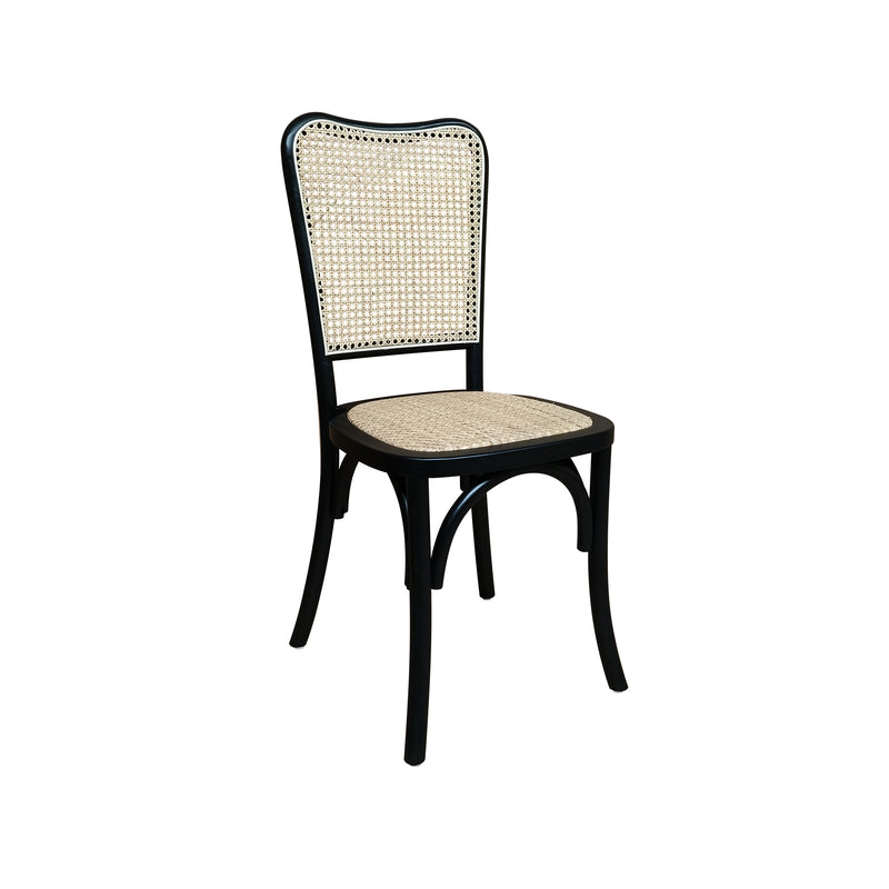 Cargue la imagen en el visor de la galería, SIlla para interior FC79S de madera color negro con natural - FC79S