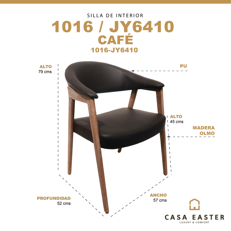 Cargue la imagen en el visor de la galería, Silla de Madera para Interior 1016 color café - 1016-JY6410