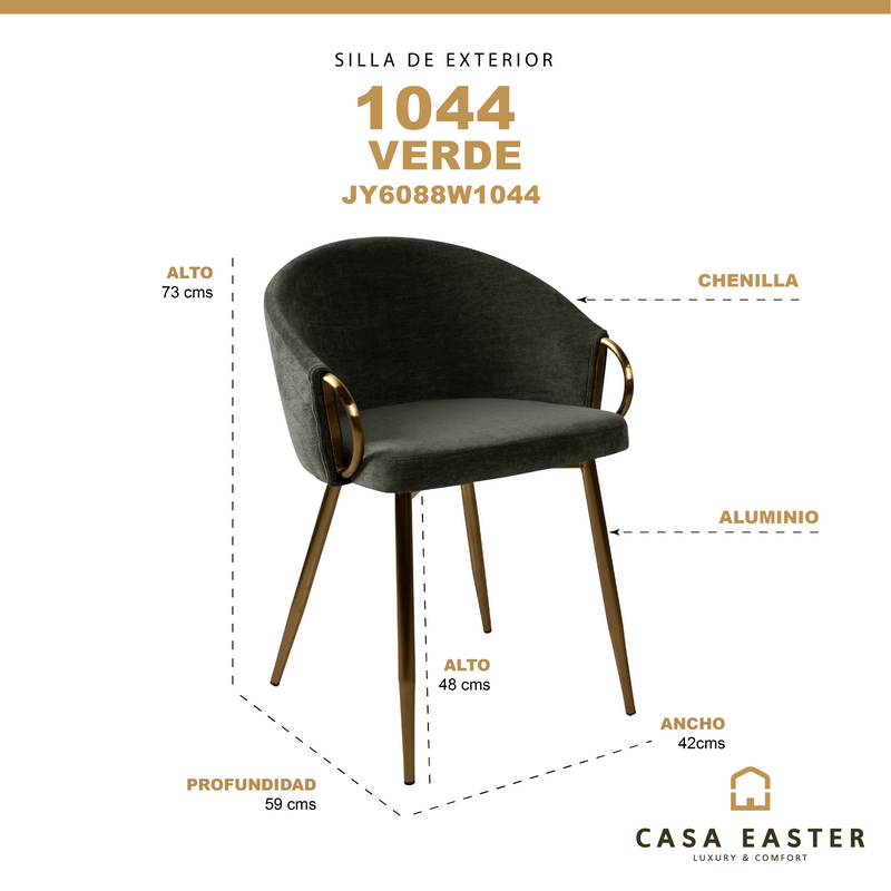 Cargue la imagen en el visor de la galería, Silla de interior JY6088W 1044 color verde - JY6088W1044