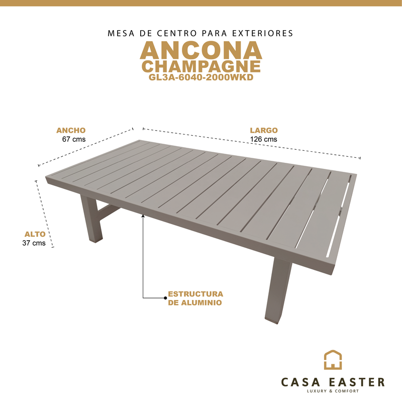 Load image into Gallery viewer, ANCONA Banca Color Aluminum Coffee Table 1.26 M - GL3A60402549WKD