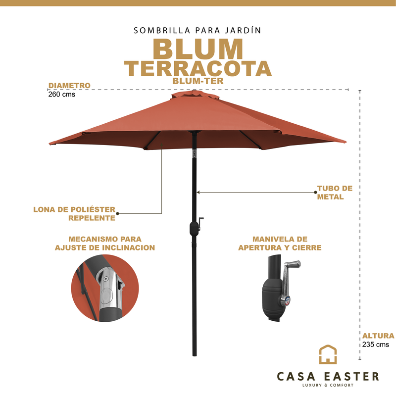 Load image into Gallery viewer, Blum Garden Umbrella with Tilt Angle, Light Grey - S-212-GRLIGHT