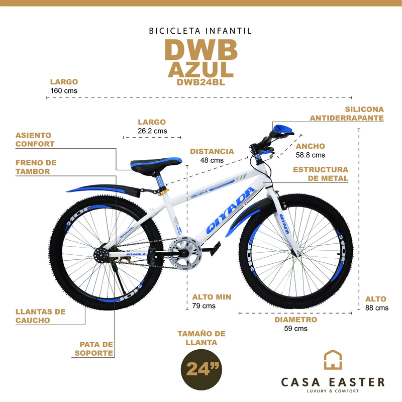 Cargue la imagen en el visor de la galería, Bicicleta DWB de 24" color Azul - DWB24BL