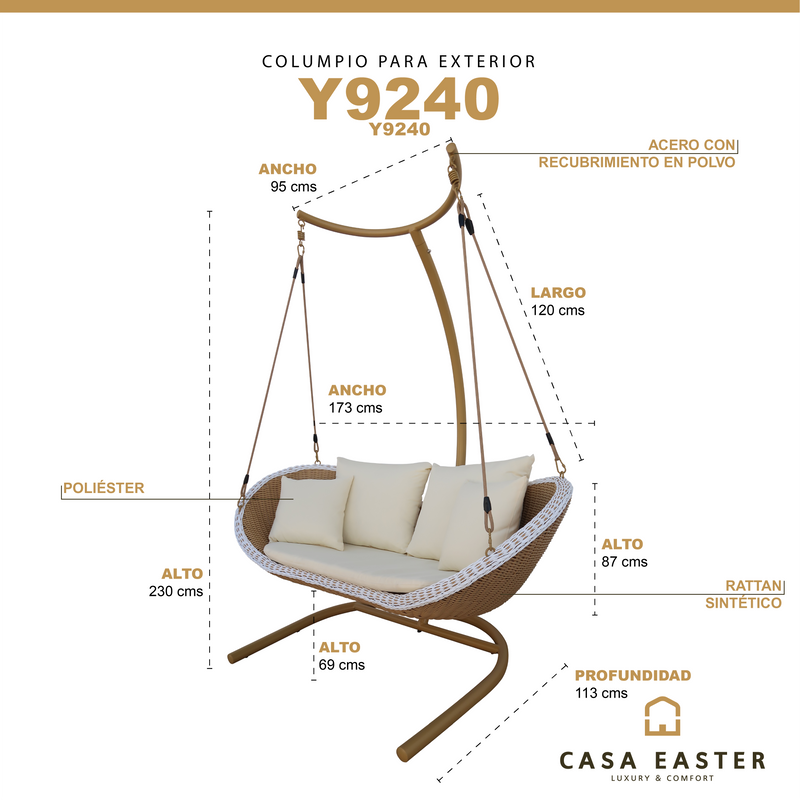 Cargue la imagen en el visor de la galería, Columpio Doble para interior o exterior Y9240 - Y9240
