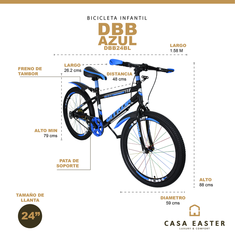 Cargue la imagen en el visor de la galería, Bicicleta DBB de 24" color Azul - DBB24BL