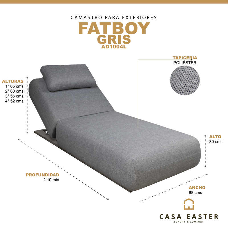 Cargue la imagen en el visor de la galería, Camastro de aluminio Fatboy color Carbón - AD1004L