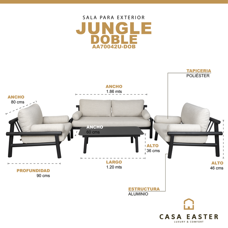 Cargue la imagen en el visor de la galería, Set doble Jungle para exterior color Blanco - AA70042U-DOB