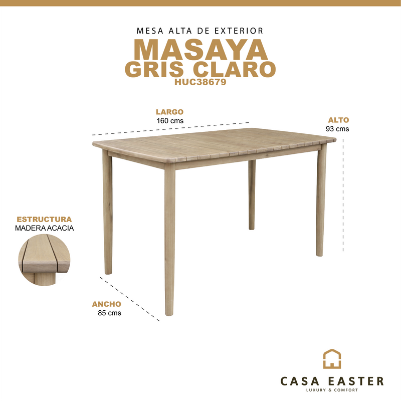 Load image into Gallery viewer, MASAYA 1.6M natural wood high table - HUC38679