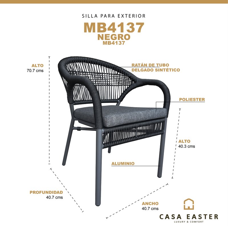 Cargue la imagen en el visor de la galería, Silla de Aluminio MB4137 Color Gris - MB4137