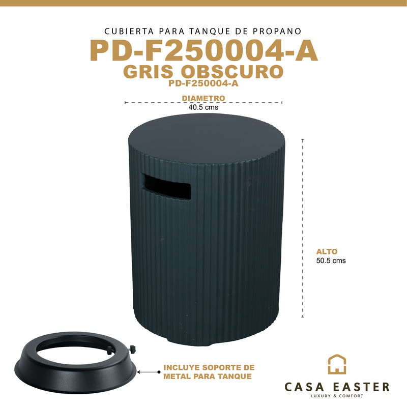Cargue la imagen en el visor de la galería, Tapa para gas LP redonda de fogata, color Negro - PD-F250004-A