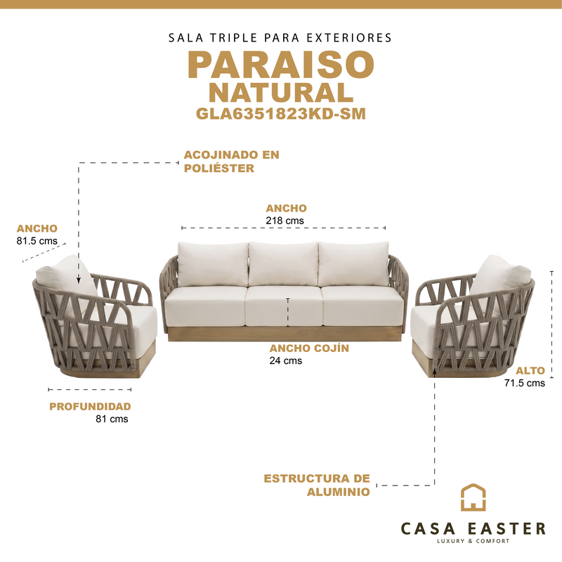 Load image into Gallery viewer, Paraiso triple set natural color - GLA6351823KD