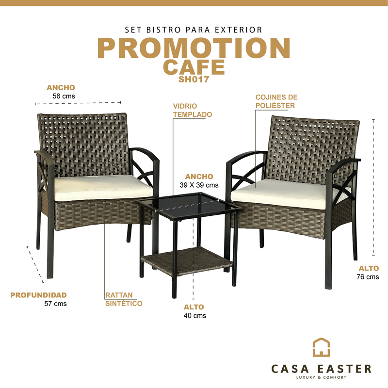 Cargue la imagen en el visor de la galería, Set Bistro Promotion color Café - SH017