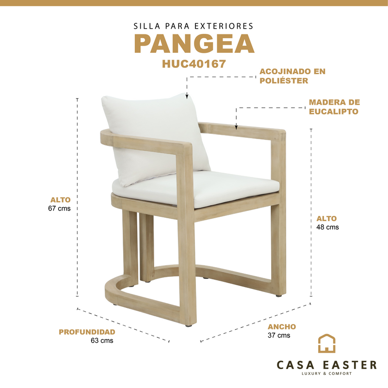 Cargue la imagen en el visor de la galería, Silla de madera Pangea color Natural - HUC40167