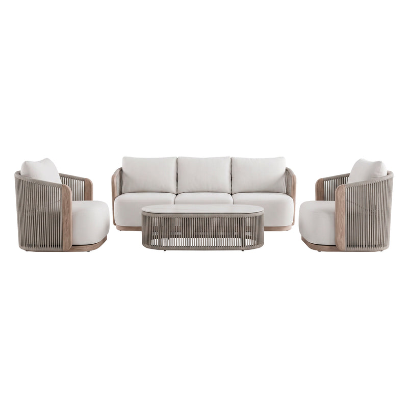 Load image into Gallery viewer, Set Triple FIRST de madera color claro con gris - GLA-63575-21-23-47KD
