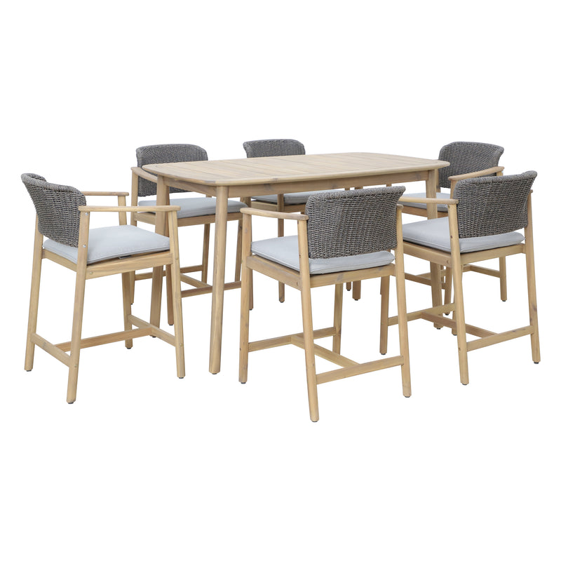 Cargue la imagen en el visor de la galería, Comedor de barra Freeport color Gris 1.6 M + 6 sillas freeport de bar